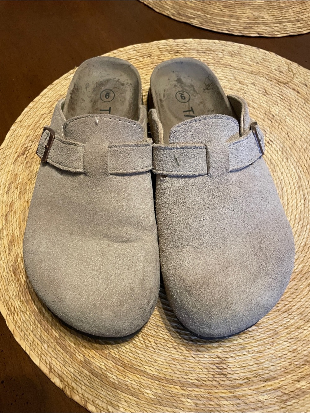 Casual Suede Slip-On Clog in Light Taupe